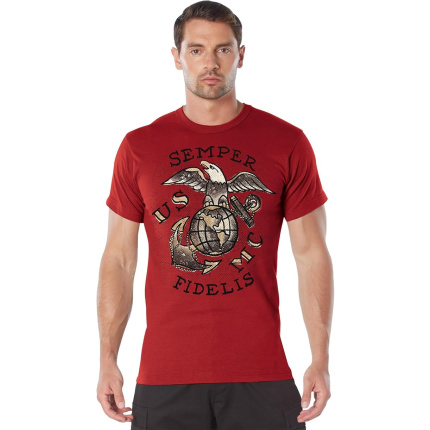 majica Rothco USMC Semper Fidelis T Shirt #1176 crvena kratak rukav